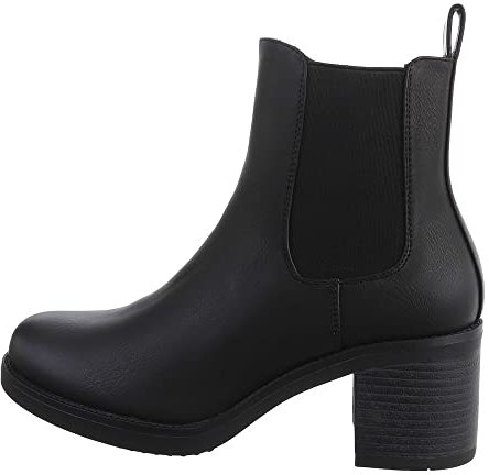 Ital Design Damenschuhe Stiefeletten Klassische Stiefeletten, 9331-, Kunstleder, Schwarz, Gr. 36