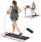 Dskeuzeew Tapis Roulant Elettrico Pieghevole Salvaspazio Walking Pad 10 km/h Extra Large (39 cm), Telaio Rinforzato, Schermo LCD e Chiave di Sicurezza (Rosa)