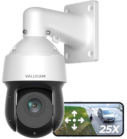 8MP Outdoor PTZ POE IP Camera Pan Tilt Zoom 5mm–125mm Optical 25x Motorized,Human and Vehicle Detection AI,Perimeter Protection,Face Detection,SMD 4.0, Auto Tracking,328ft Night Vision,Quick Pick