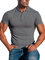 Lehmanlin Muskel-Poloshirts für Herren Kurzarm Stretch Slim Fit Baumwolle Golf T-Shirt (Dunkel grau/M)