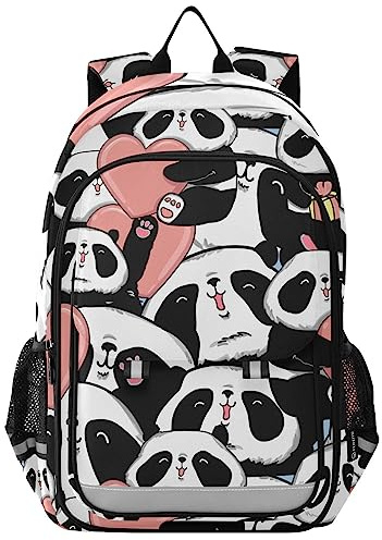 YOUJUNER Kinder Schulrucksack Nettes Panda-Muster Schulranzen Schultasche Sporttasche Backpack für Mädchen Jungen