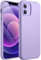 JETech Silikon Hülle für iPhone 12/12 Pro 6,1 Zoll, Ganzkörper Handyhülle mit Seidig-Weicher Berühren, Stoßfest Schutzhülle mit Mikrofaser-Futter (Violett)
