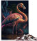 Puzzles für Erwachsene, Bunte Flamingo Puzzles für Erwachsene, 1000 teilige Holzpuzzles, Spielzeug, Familienspiele, 29,5 x 19,7 Zoll/75 x 50 cm.