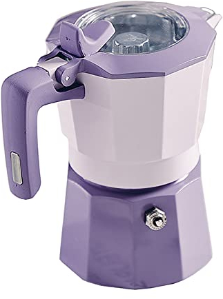 Coffee Moka Pot Double-valve Moka Pot Espresso Home Camping Coffee Pot Small Coffee Machine European-style Coffee Maker Simple to Use (Color : Purple, Size : 90ml) (Purpl Interesting