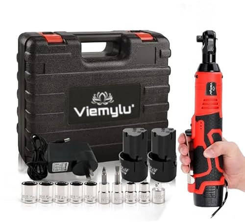 viemylu Chiave a cricchetto elettrica a batteria estesa 3/8 da 16,8 V, chiave a cricchetto elettrica da 55nm 400 giri/min