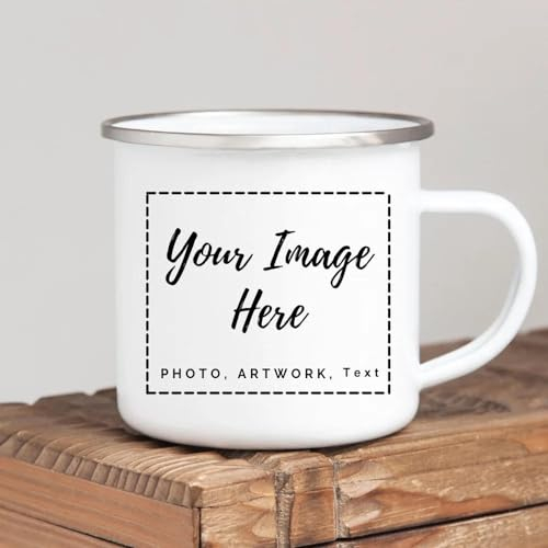 Tasses À Café En Émail Personnalisées, Design De Photos De Famille Texte Créatif Tasses À Faire Soi-même Cadeau D'anniversaire pour Amis Tasses À Bière Personnalisées Custom mug,301-400ml