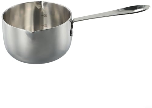 Olla pequeña de acero inoxidable, olla pequeña multifuncional, olla de leche ligera y portátil, para hacer café, aceite de mantequilla (260 ml)