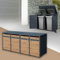 ML-Design Mülltonnenbox 4er 4 Tonnen 240L 264x80x116,3cm Anthrazit-Eichenoptik, Stahl, wetterfest/abschließbar Mülltonnenverkleidung Klappdeckel/4 Türen, Müllbox Mülltonnecontainer Mülltonnenabdeckung