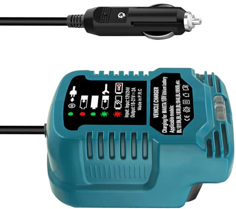 Mini Car charger for Makita 18V Li-ion Nickel Metal Hydride Optimum Automotive Charger, Blue Vehicle Charger Battery Charger,Cigarette lighter plug with LED Indicator