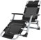 QYMLSH Sonnenliege, Extrabreiter Zero Gravity-Terrassen-Liegestuhl, Klappbare Tragbare Chaiselongue for Den Garten Im Freien, Trägt 200 Kg, Strandbräunungs-Freizeitstuhl for Pool-Rasen(Size:Black)
