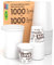 Kit 1000 Bicchieri in Carta Bianchi 200ml da Asporto Bevande Calde e Fredde + 1000 Bicchierini in Carta Fantasia LoveWhite Cup 65ml per Caffè ColorMix1 Ecologici Biodegradabili Monouso