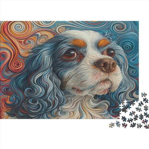 Charles Spaniel Hund 300 Stück Holzpuzzles Generation Als Herausforderndes Niedliche Tiere Handgefertigte DIY-Anpassung Puzzle-Geschenk Familiendekorationen 300pcs (40x28cm)