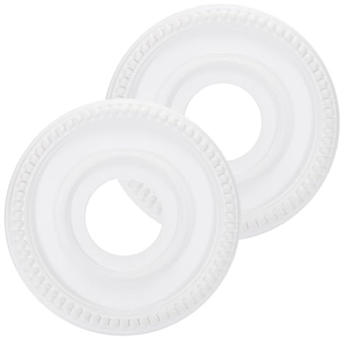 PATIKIL Medallón de techo, 2 piezas de 12 pulgadas de diámetro exterior x 4 pulgadas de identificación de poliuretano, lámpara de techo decorativa, medallón, medallón, placa de cubierta tradicional