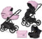 Riko Basic Montana Ecco 3 en 1 BBtwin Eco Cuir Poussette Trio 3 pièces en cuir (rose)