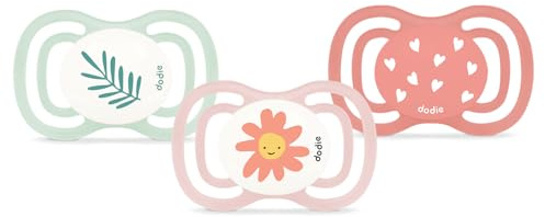 DODIE Anatomischer Schnuller, EXTRA, Schnuller für Babys, ab 6 Monaten, Rosa, 3 Stück