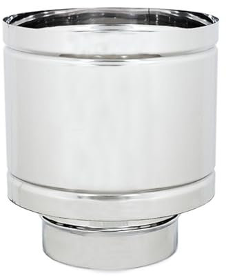 ALLINOX Comignolo Antivento Terminale A Botte Antipioggia Acciaio INOX 304 Per Camino Base Tonda (DN 200)