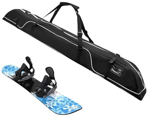 Ski Carry Bag, Water Resistant 600D Ski Storage Bag with Top Handle | Portable Ski Container Tool for Board, Bindings, Boots