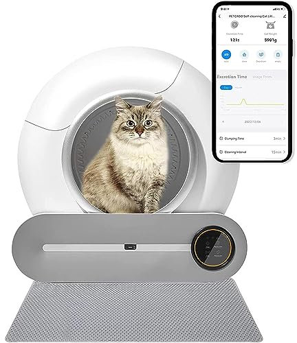 Self-Cleaning Cat Litter Box Tray Robot with Large Capacity - Automatic, Odor Removal, Safety Protection, APP Control - Ideal for Multiple Cats