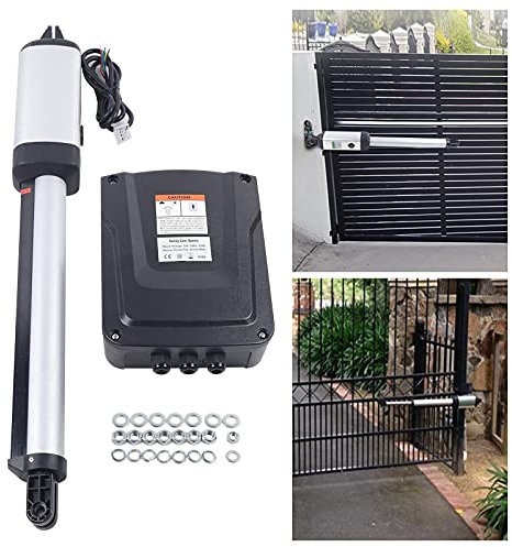 50W 385mm Automatische Torantrieb Flügeltor Drehtorantrieb 24V DC Flügeltorantrieb Torantrieb Set, Mit Kupplungsschlüssel und Fernbedienungen, Max.Türlast 300kg