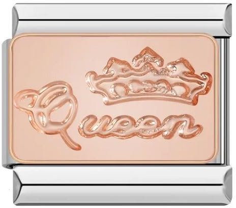 Queen Crown Mother Daughter Sister Rose Gold Silver 9mm Italian Charm Compatible With 9mm Bracelet