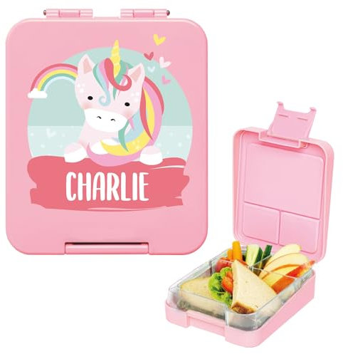 gutmarkiert -Personalisierte Brotdose mit Name - Mikrowellen- und spülmaschinenfest .ideal für Kinder. Motiv Ihrer Wahl. Farbe: Hellrosa