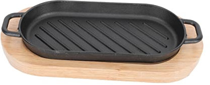 OFFSCH Placa De Hierro Fundido Sartenes Bra Induccion Plato Para Carne Parrilla Antiadherente