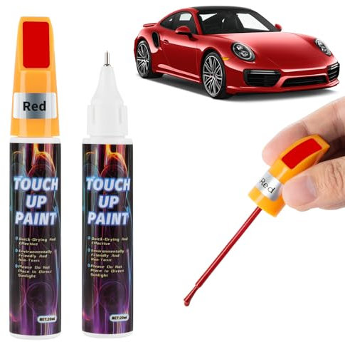 Beehero 2 Stück Auto Lackstift Schwarz Glänzend, 2-in-1 Kratzer Reparaturstift Set mit Nano Sparkle Tuch, 20ml, Hohe Deckkraft, Schnelltrocknend, für Autos und Motorräder(rosa)