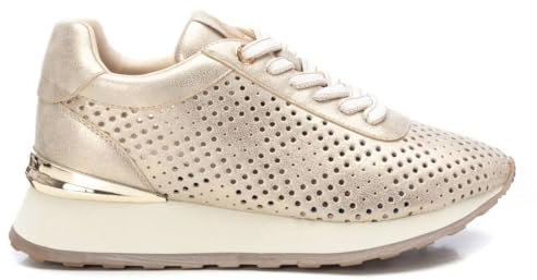XTI - Zapatilla Mujer Oro - Calzado Cómodo y Versátil - Moda Casual - Modelo 14377801 (Talla 38)