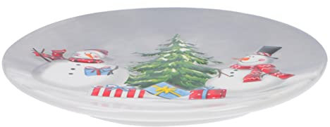 IMIKEYA 2 Stk Serviettenhalter runde Brotform Weihnachtsgeschirr runde Kuchenform Weihnachtsplatte Weihnachtskrippe Platten cafing dish weihnachtsessen Weihnachtsteller Küchenwaren Keramik