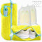 XXL Bolsa Lavar Zapatillas Lavadora - 2 Pack Reutilizables con Microfibra 360° Bolsa Lavadora Zapatillas, para Calzado Deportivo e Infantil, con 2 Bolsas Antipolvo y 4 Ganchos S (Amarillo)