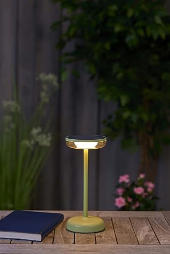 Northpoint LED Solar Tischlampe Tischleuchte mit Akku Cocktaillampe USB-C stufenlos dimmbar wetterfest Outdoor (2er-Set grün)