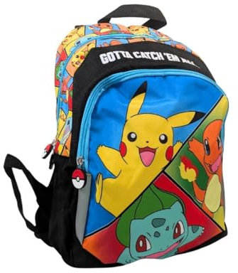 mybagstory - Pokémon – Rucksack für Jungen, 38 x 28 x 16 cm – Grundschultasche für Kinder mit 2 Reißverschlussfächern – Schule – Kindergarten – Geschenkidee