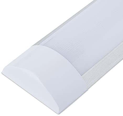 72W 6FT LED Batten Light, 7200 Lumens, 1800mm Linear Non-Flickering Tube Fitting, Cool White Ceiling Strip Lamp for Garage, Office, Shop, Warehouse – Slimline Surface Mount