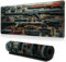 Cool Military Weapon Build Weapon Parts Display Large Gaming Mouse Pad, Stylish Desk Protector with Non-Slip Rubber, Computer Office Supplies Accessories for Table Decor (D#,11.81 * 31.49 Inch)