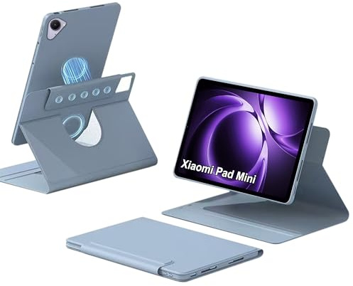 zZjoOoj Case for Xiaomi Pad Mini 8.7 Inch Tablet Case, 360° Rotating Magnetic Separable Protective Case, Automatic Sleep/Wake, Adjustable Stand, Blue