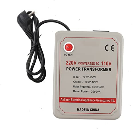 Cozyel Trasformatore Step-down 2000VA 220V-250V a 100V-120V, Convertitore di Tensione Compatto con Protezioni Multiple per Viaggio e Dispositivi Elettronici