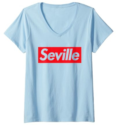 Women's Sevilla Espana Souvenir Spain Seville Home of Flamenco V-Neck T-Shirt