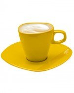 ESPRESSOTASSEN gelb mit Untertassen von Alfredo Espresso, 6 Stück
