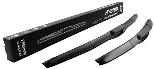2x HYBRID Front Scheibenwischer 600mm / 450mm Premium Qualität Wischerblätter Set Scheibenwischerblätter Satz für Frontscheibe Hakenbefestigung Jurmann Trade GmbH® NEW HYBRID FLEX TECHNOLOGY