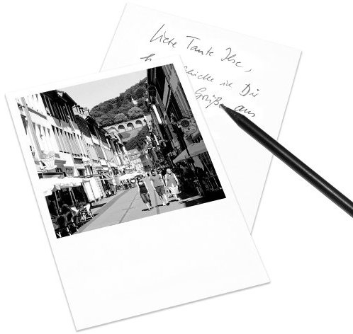 10er-Set Postkarte Heidelberg im Polaroid-Look - DIN A6 Hochformat - Motiv: Hauptstrasse