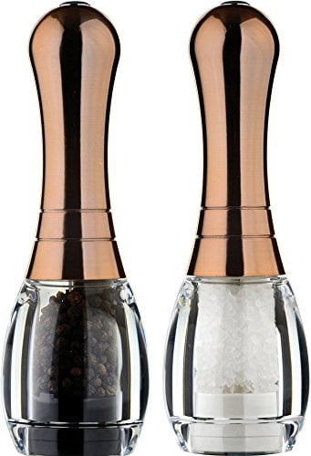 Skittle - Salt & Pepper Mill Set - Clear/Copper Plated Top - Filled