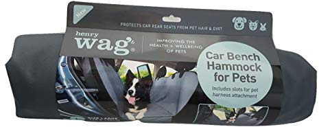 Henry Wag Pet Car Bench hammock - Safe Environment for Dogs when Travelling - Easily Foldable, Protects your Back Seat from Hair, Dirt and Dust - (145 x 130 cm)