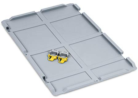 aidB Scharnierdeckel Set Eurobox NextGen, 600 x 400, inkl. 2 gelbe Schiebeschnappverschlüsse