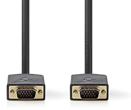 NEDIS - VGA-Kabel - VGA Stecker - Vergoldet - 10 m - rund - ABS - Anthrazit