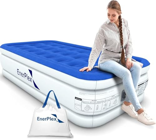 EnerPlex Twin Air Mattress with Built-in Pump, 16 Raised Inflatable Bed