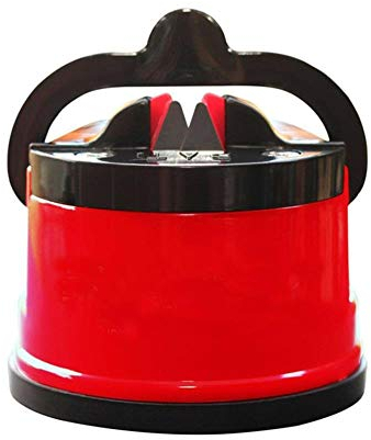 SEESEE.U Global Classic Knife Sharpener with Suction Pad Scissors Grinder Secure Suction,Red