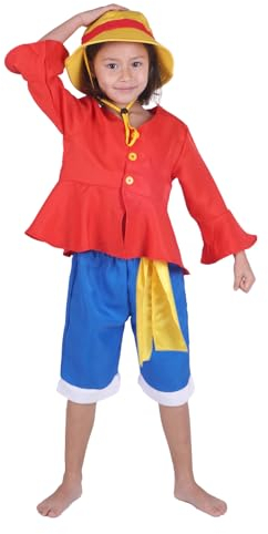 CoolChange One Piece costume of Monkey D.Ruffy after the time jump for children, jacket and trousers, size: 130