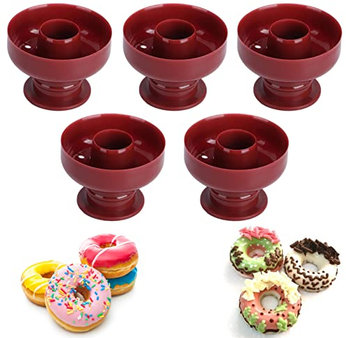 Doughnut Moulds Sets, 5Pcs DIY Donut Mold Plastic Bakery Doughnut Cake Mold Biscuit Stamp Mould Desserts Bread Cutter Maker for Donut, Muffin, Cake, Cookie, Pudding Baking