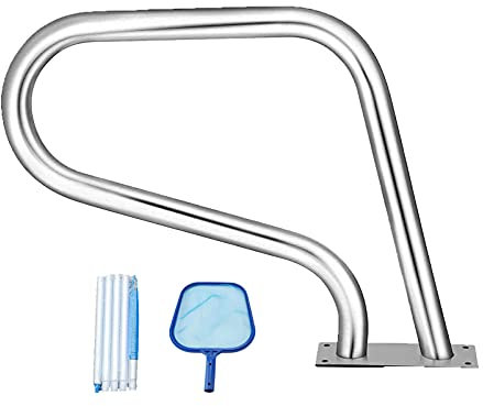 PINFU Schwimmbad-Handlauf-Flansch-Schnellmontage-Basis mit Pool-Skimmer（32 22,5, groß） Edelstahl-Schwimmbad-Handlauf-Pool-Rutschen