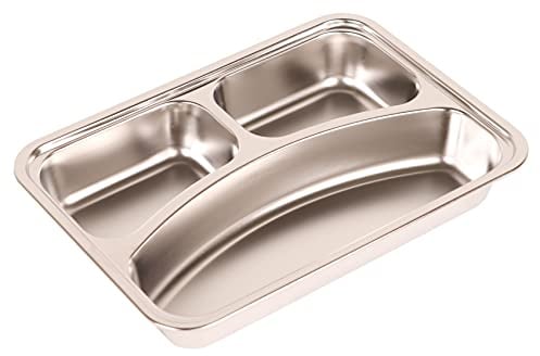 GARDINGER Lunchbox Bentobox Edelstahl Asiette Menüteller für Essen to go 3 Fächer PP Deckel spülmaschinenfest umweltfreundlich